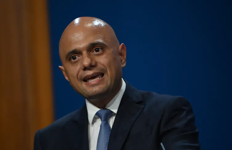 UK health secretary Sajid Javid