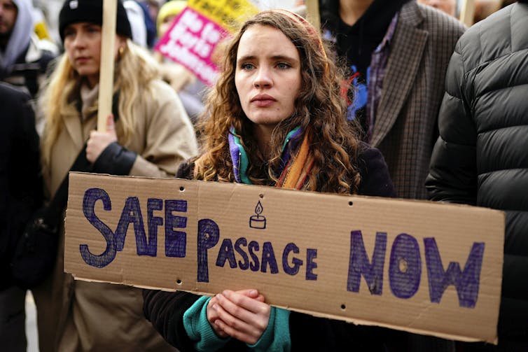 Protesters outside Downing Street