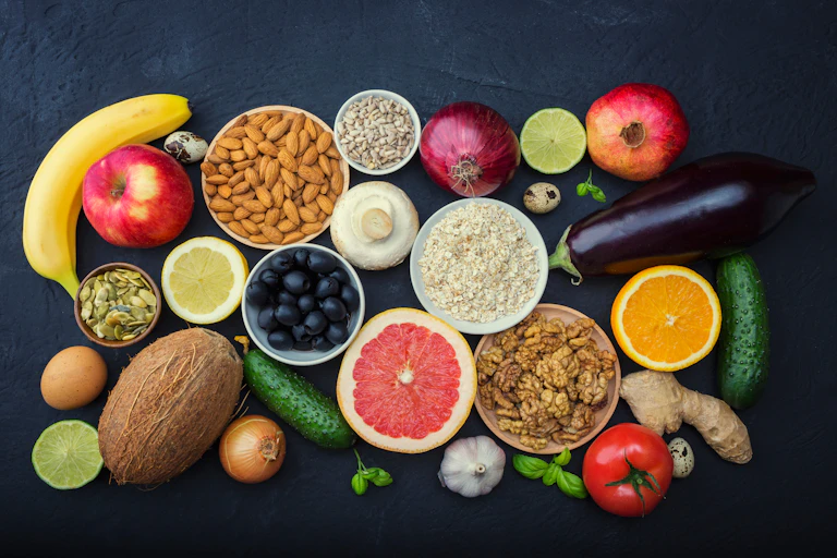 A selection of plant-based foods