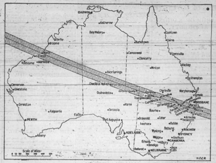 Vintage newspaper eclipse map