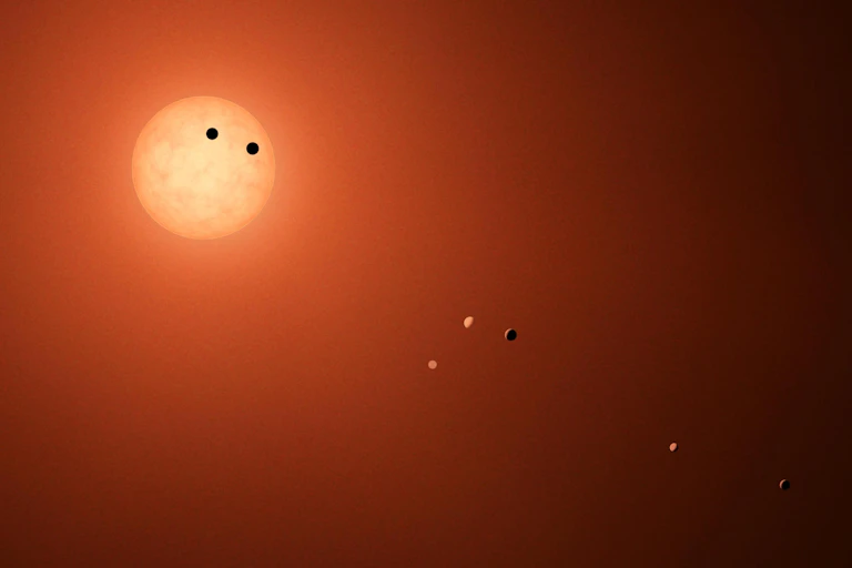Les sept planètes du système Trappist-1 orbitent autour de leur petite étoile.