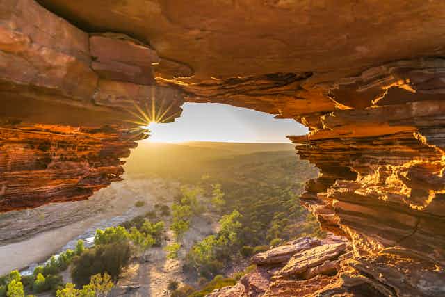 Nature’s Window in WA, formed from layers of Tumblagooda Sandstone.