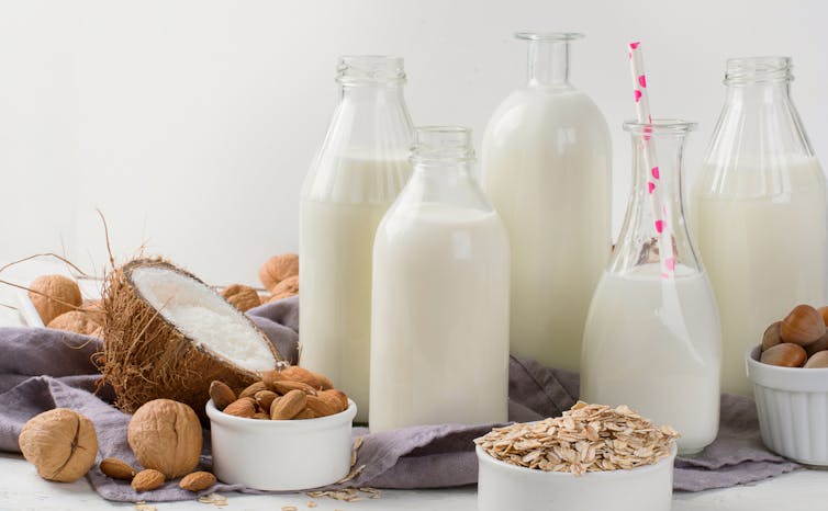 A variety of milks and their ingredients
