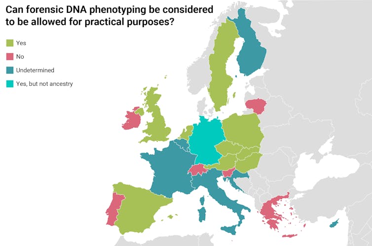 DNA-based prediction is used in some European countries and forbidden in others. Adapted from Schneider, Prainsack & Kayser/Dtsch Arztebl Int.