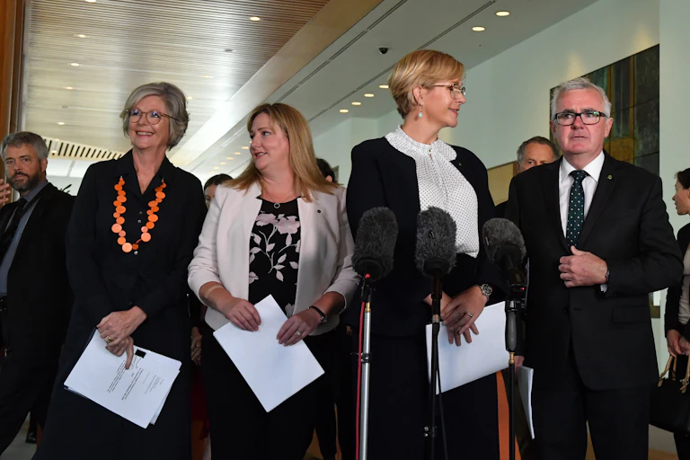 Independent MPs Helen Haines, Rebekha Sharkie, Zali Steggall and Andrew Wilkie