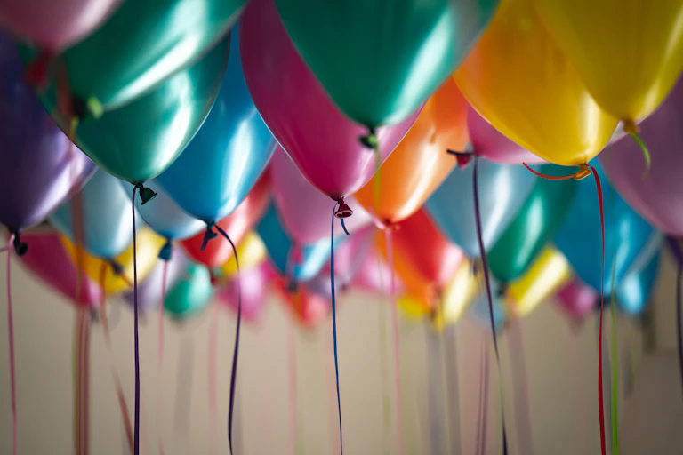 Colourful balloons.
