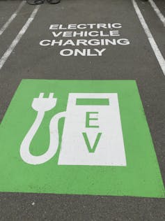 Car park reserved for electric cars to recharge