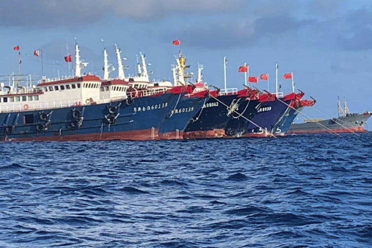 Chinese vessels in the South China Sea.