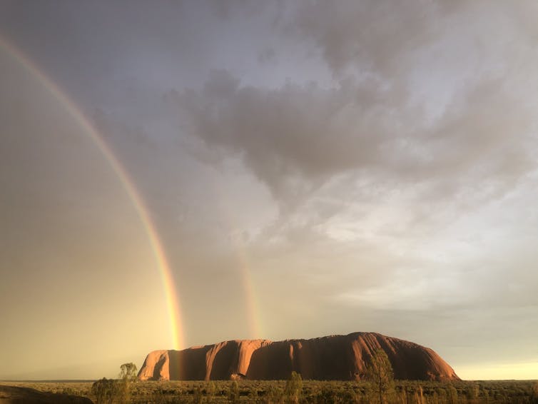 Uluru and a rainbow