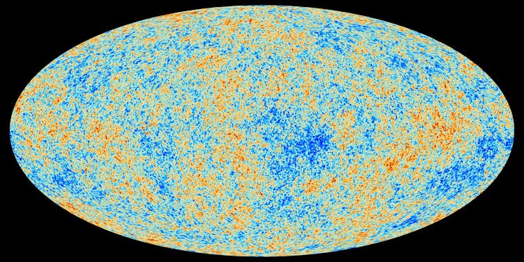 Map of the cosmic microwave background radiation.