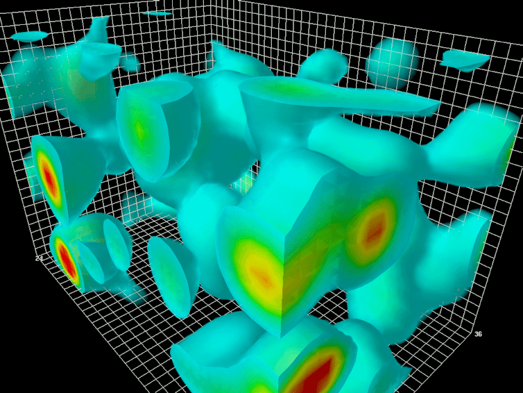 Immagine di una simulazione delle fluttuazioni del vuoto quantistico.