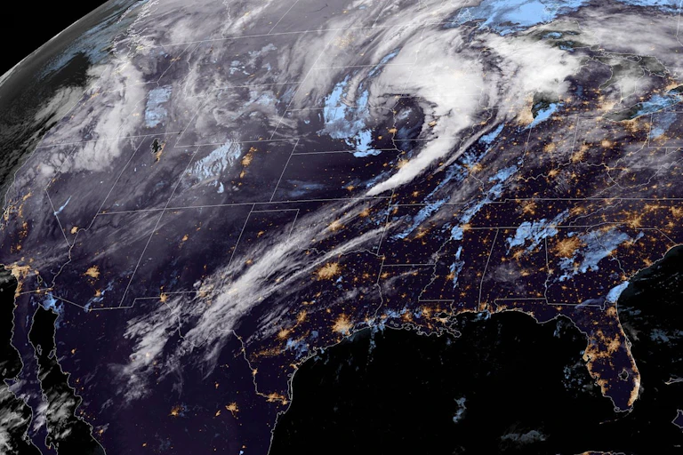 Satellite image showing clouds
