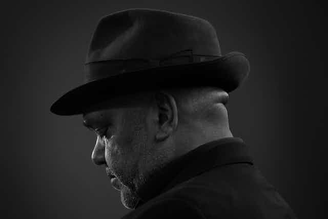 A black and white image of Noel Pearson.