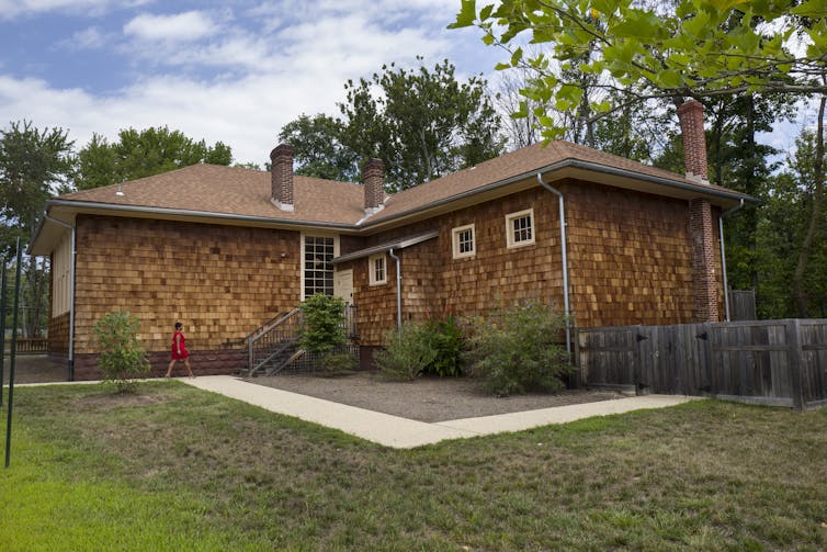 A restored small school building