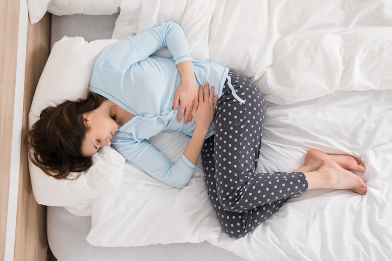 Woman with abdominal pain