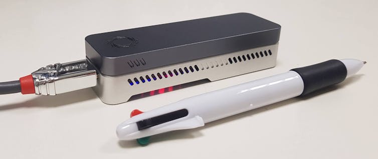 The MinION sequencer next to a pen
