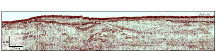 white background with red patches in lines