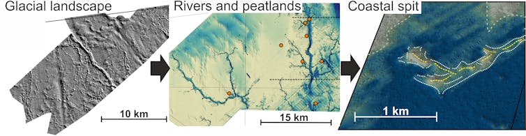 Three maps of seabed