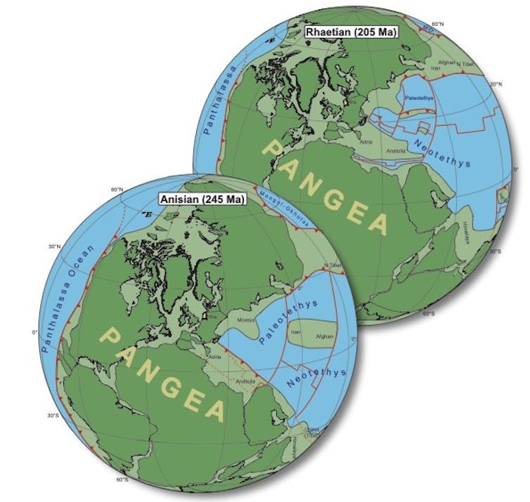 Maps of Pangea