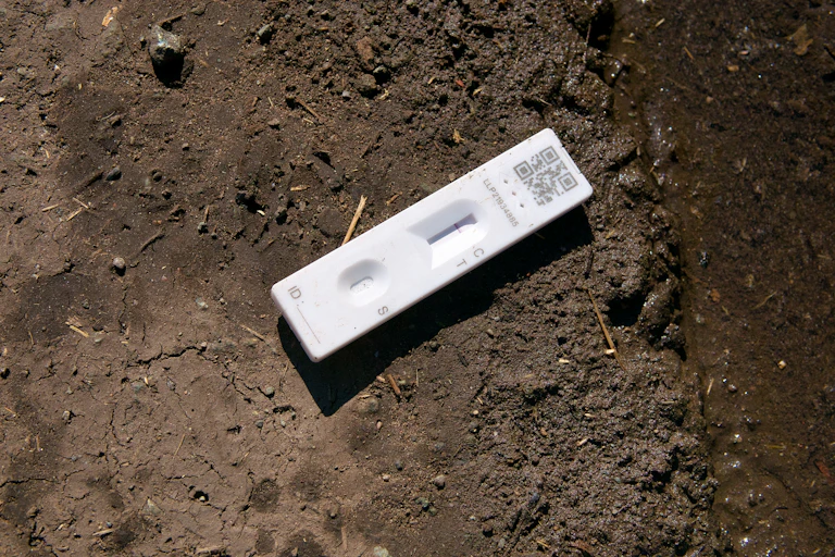 Covid test on bare soil