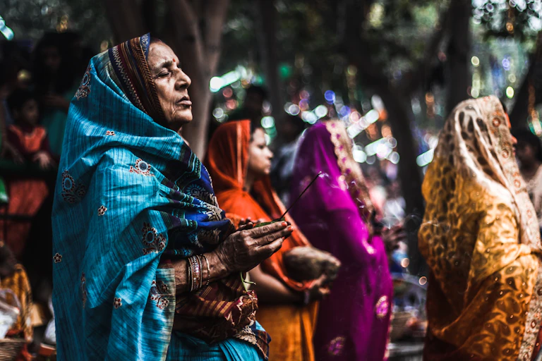 Indian women praying
