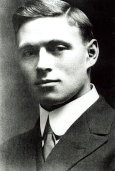 Black and white image of a man.