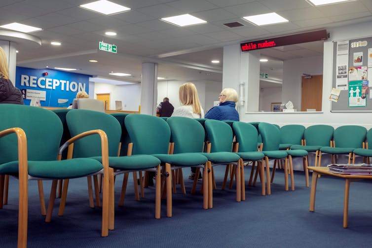 A GP's waiting room.
