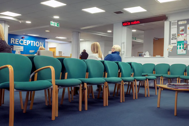 A GP's waiting room.