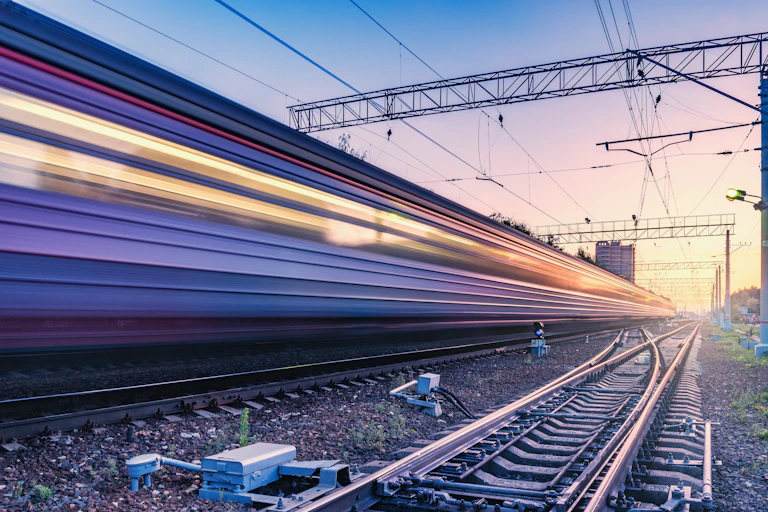 High-speed train in motion