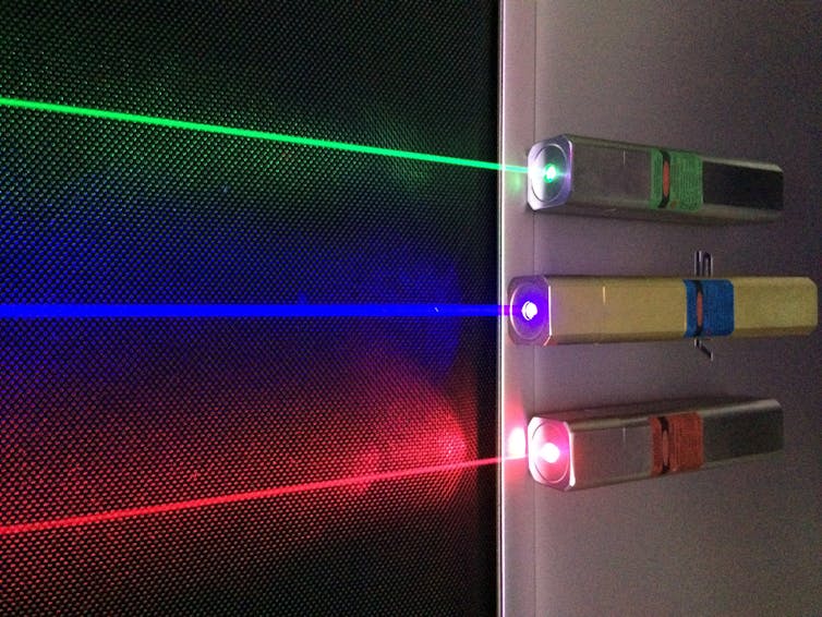 Three laser pointers