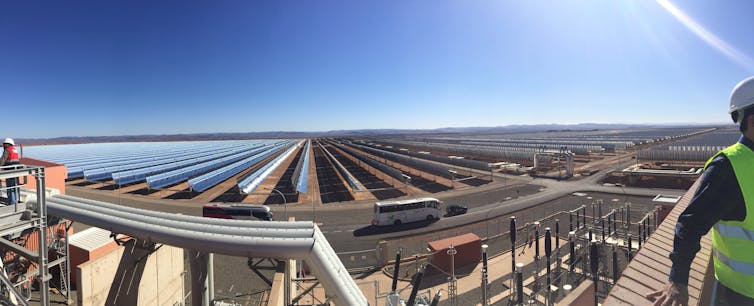 A panorama of a solar power plant