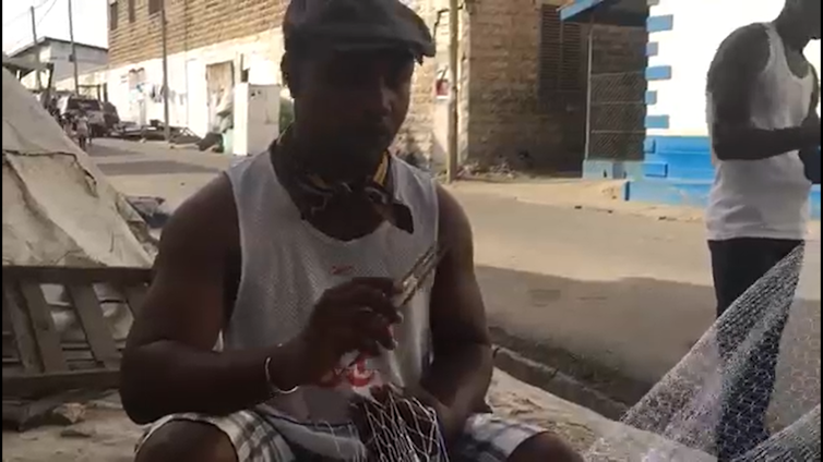 An actor playing Iago on the streets of Jamestown Ghana.