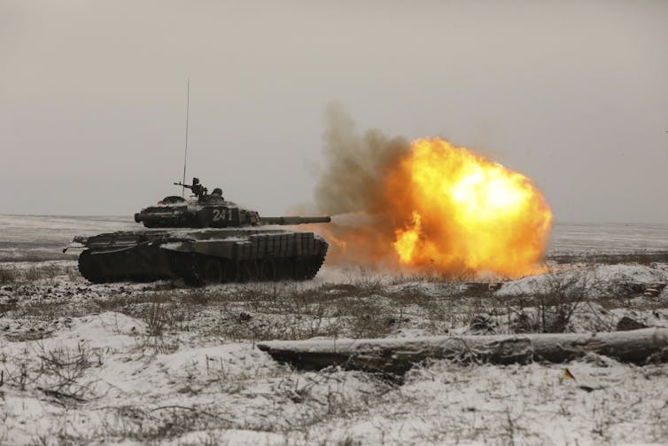 Russian military drills near the Ukraine border.
