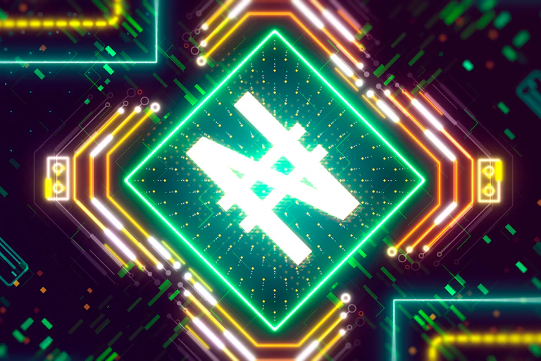A digital representation of the naira symbol.