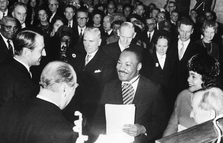 Martin Luther King Jr. receives the Nobel Peace Prize