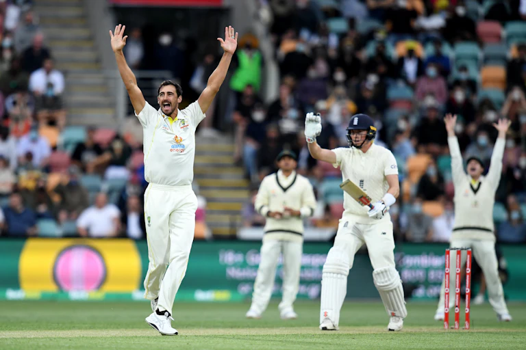 Four crickets celebrating on the pitch