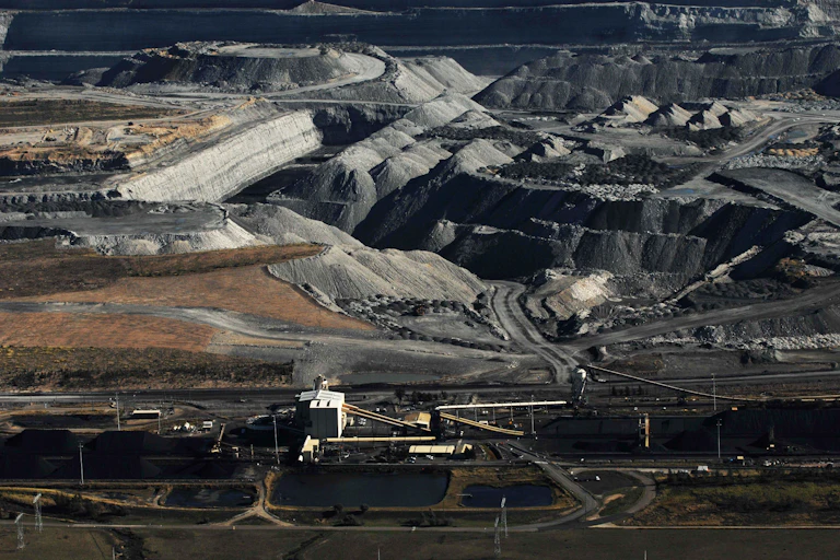 An opencut coal mine in NSW's Hunter Valley.