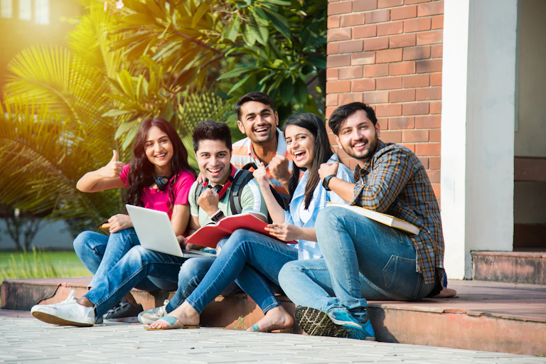 Happy group of Indian students