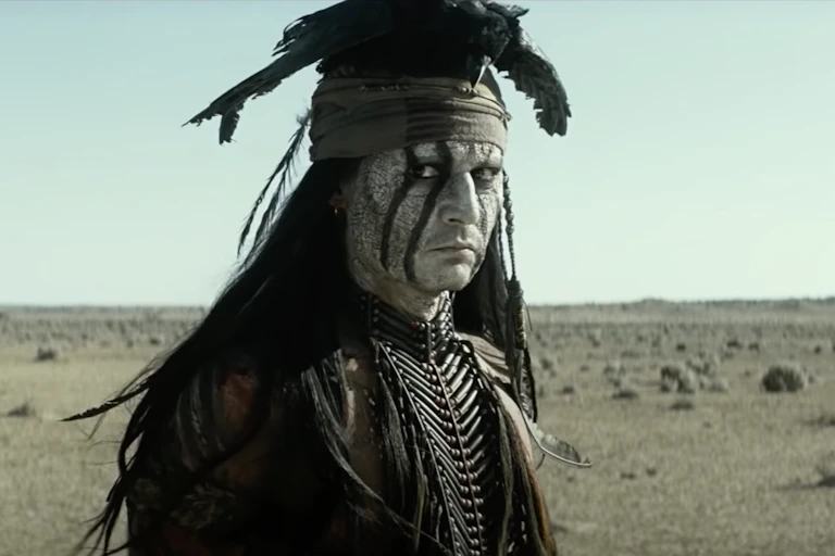 An image of Johnny Depp dressed up as Tonto from The Lone Ranger