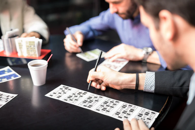 People playing bingo.