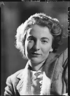 Black and white portrait of a woman.