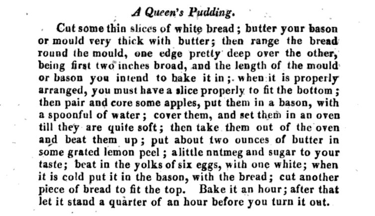 Recipe for Queen's Pudding