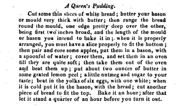 Recipe for Queen's Pudding