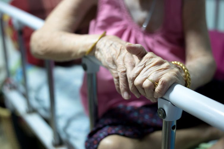 elderly woman's hand