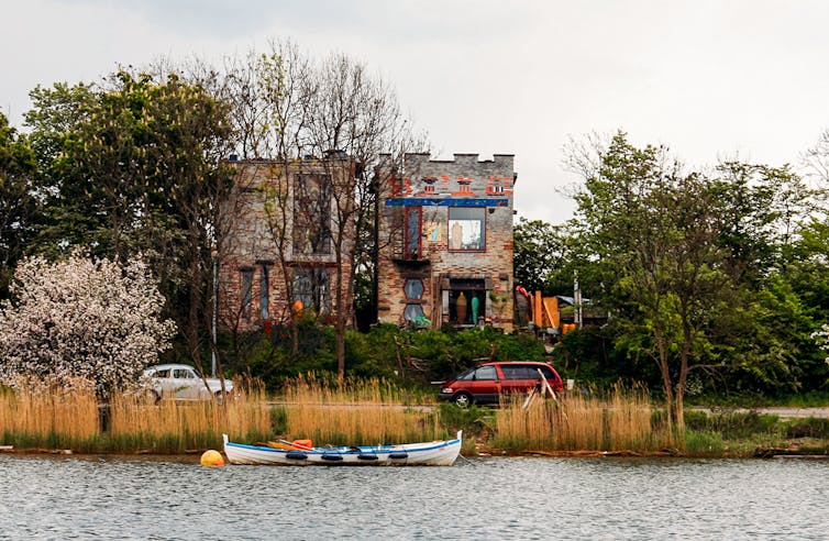 House and water.