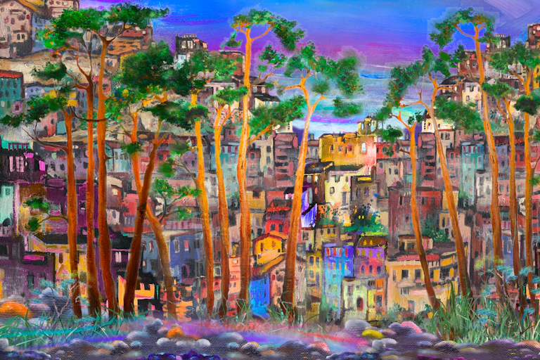Trees and houses