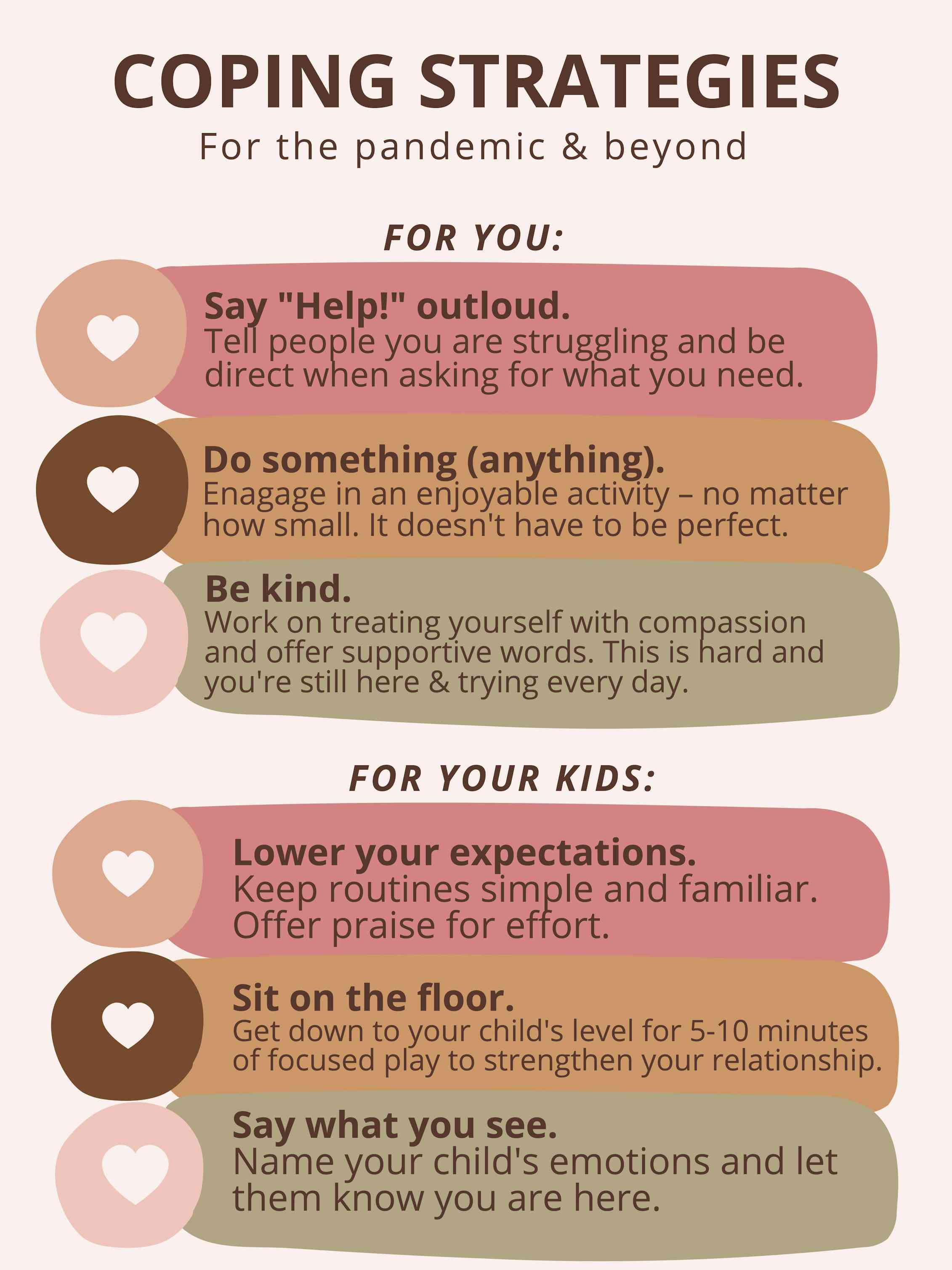 Infographic with strategies for coping with stress