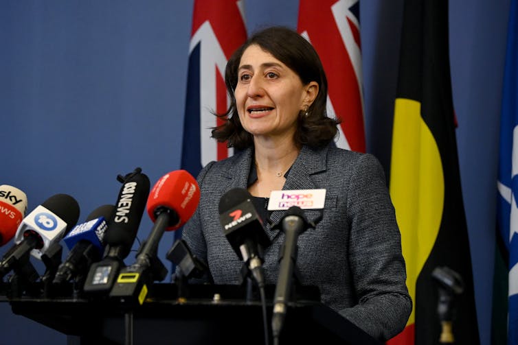 NSW Premier Gladys Berejiklian announcing her resignation