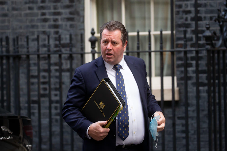 Chief Whip Mark Spencer walks on Downing Street