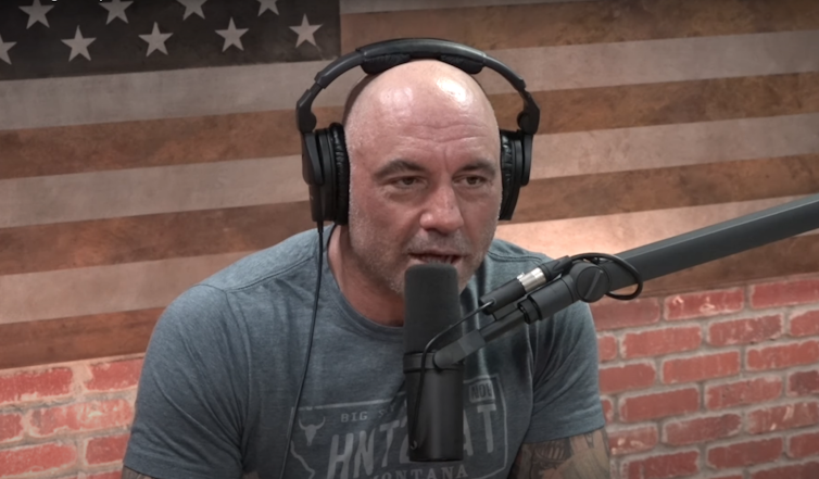 Joe Rogan on his podcast The Joe Rogan Experience. A few weeks ago, 270 doctors, scientists, healthcare professionals and professors wrote an open letter to Spotify, expressing concern about medical misinformation on Rogan’s podcast. Image via YouTube